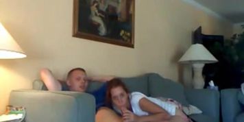 Hot and sexy amateur couple getting fucked on the couch