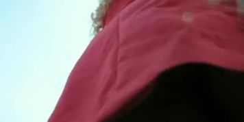 Seducing pantyhose upskirt peeked on the voyeur camera