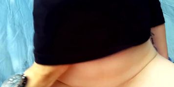 Knocked down a tripod on a motorcycle, outdoor sex, female orgasm, creampie