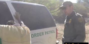 Border agent arrests slutty babe strip search her and fucks her hard inside the jeep