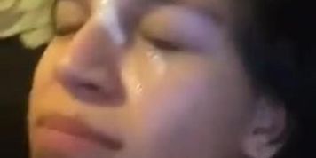Letting him cum on my face.