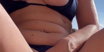 Satisfying my needs on a public beach, cumming with 3 fingers in ass (Real Orgasm)