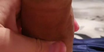Moaning while i wank my thick dick