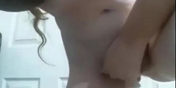 Curvy curly haired girl rubs hairy bush pussy POV on cam (Sexy curvy)