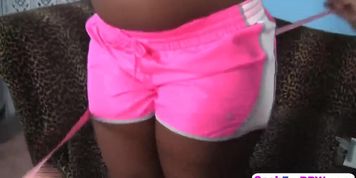 Extremely hot ebony teen with huge boobs loves rough dong