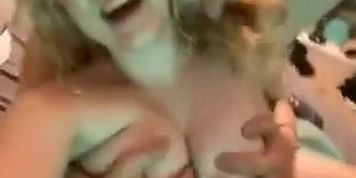 My bf playing with my tits!!!