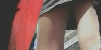 Chubby blonde whore walking the streets in a short skirt and things beneath
