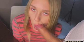 Russian Student did not Pass the Exam but Sucked Dick