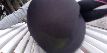 Babe ass fucked in public
