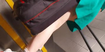 Upskirt girl in the train 2