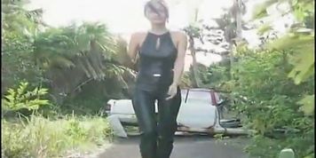 Asian leather model