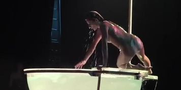 sexy waterbowl & pole strip act