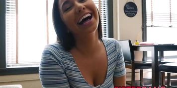 Naturally busty Karlee Grey POV dicked by hung stepbro