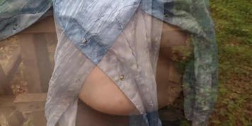 Titslapping outdoor in blue blouse - Trailer