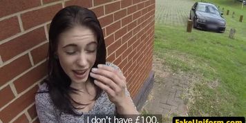 FAKEHUB - Amateur UK broad fucked by dodgy cop outdoors