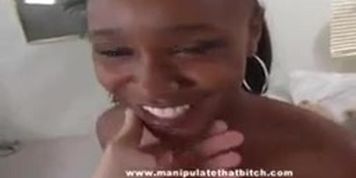 extremely attractive black woman gets seduced by horny white teen & fucked rough by his huge cock