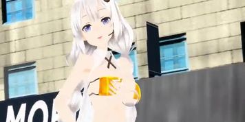 [3D MMD Giantess] Akari Growth & Breast Expansion Dance Original by ????.