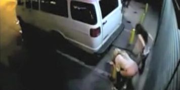 Three girls peeing in public on security camera