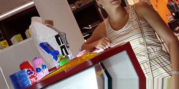 Blond With Hot Lips In Public Upskirt Scene