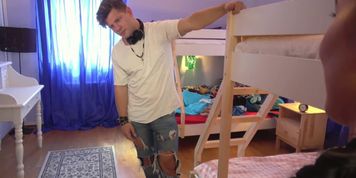 Fake Hostel Dude fucks naturally busty hot girl while boyfriend sleeps