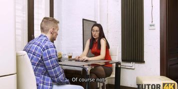 TUTOR4K. Stud threatens to call police if fake tutor doesnt spread legs