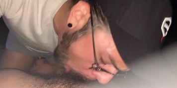 Home alone sucking on my stepbrothers thick uncut cock