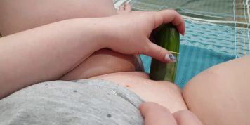 Playing with Cucumber while my Husband went to the Store