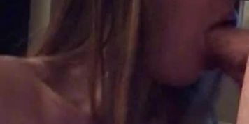 Cheating on her boyfriend, deep throating my cock