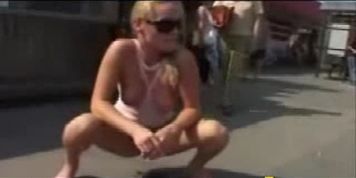 Nude Girl In Public kicked