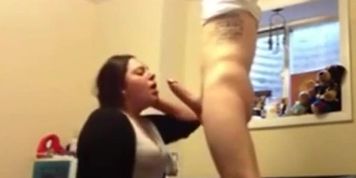 Chubby Arab teen deepthroats brother