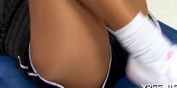 Raunchy girlie rachel evans blowing well
