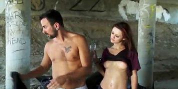 FIT redhead pornstar Karlie Montana is fucked hard in public