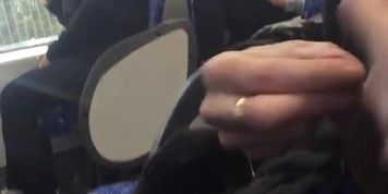 Dickflash for 2 Asians on Train