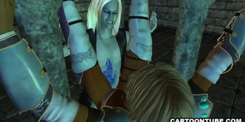 Stunning 3D cartoon ebony elf girl getting fucked