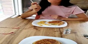 Stop Eating Enjoy Footjob - Under Table Feet Play During Lunch - Footjobs Queen