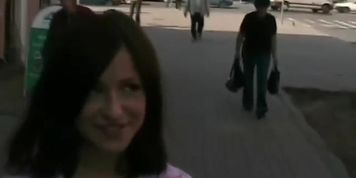 Cute amateur brunette lures a man for a casual sex