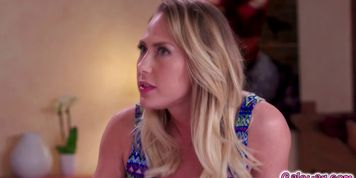 Carter Cruise femdom over Lily Raiders vagina