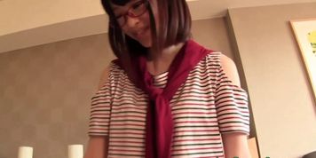 Hot asian teen licks cum