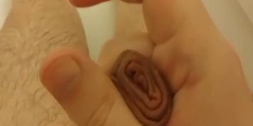 Massive Load - Shower Cumshot with Precum and Foreskin play