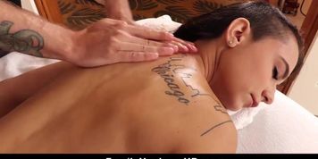 Fucked Up Sis Kharlie Stone Wants Bro To Rub Her Down &Amp; Screw Her