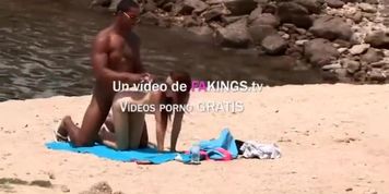 Big dicked black dude fucks a girl he met at the beach