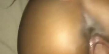 Dark skin girl takes big lightskin cock 