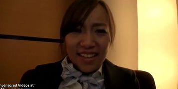 Japanese hostess having sex in tights and uniform