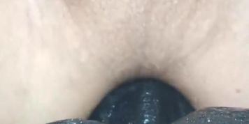 Big dildo anal super close up