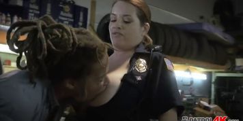 Stunning female cops are ready to fuck hard with this black stud