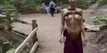 Princess Leia teasing the tourists
