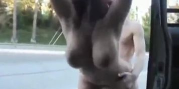 fucking rough sexy and busty teen in public