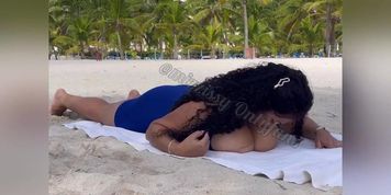 Big Boobs Workout On Beach (Dominican Poison)