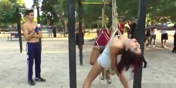 Beautiful slaves disgraced in public