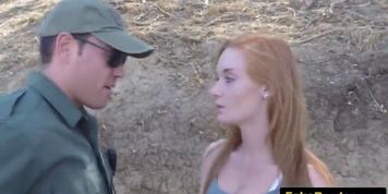 Redhead teen tricked into banging border guard